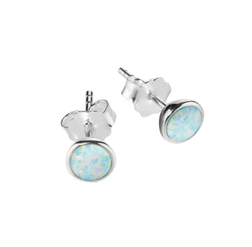 Sterling silver opalite studs