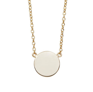 Gold flat disc necklace
