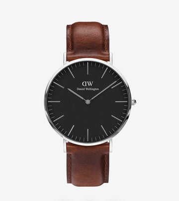 Daniel Wellington Classic St Mawes Watch Silver - Black Dial