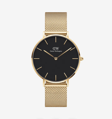 Daniel Wellington Classic Mesh Onyx Watch - Gold