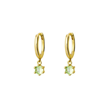 Gold Peridot Huggie Hoops