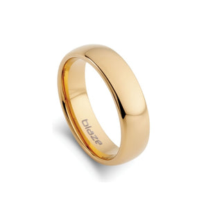 Gold Men's Band Ring with Rounded Edges