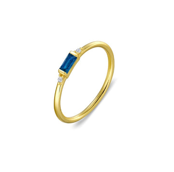 Gold fine ring with petite set CZ stone