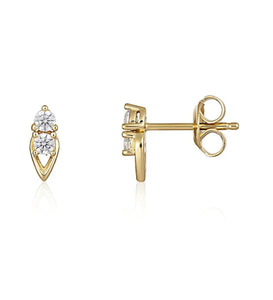 Gold Dainty Studs with Diamante Design