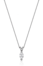Load image into Gallery viewer, Silver Teardrop Necklace with Diamante Design
