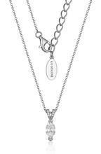 Load image into Gallery viewer, Silver Teardrop Necklace with Diamante Design
