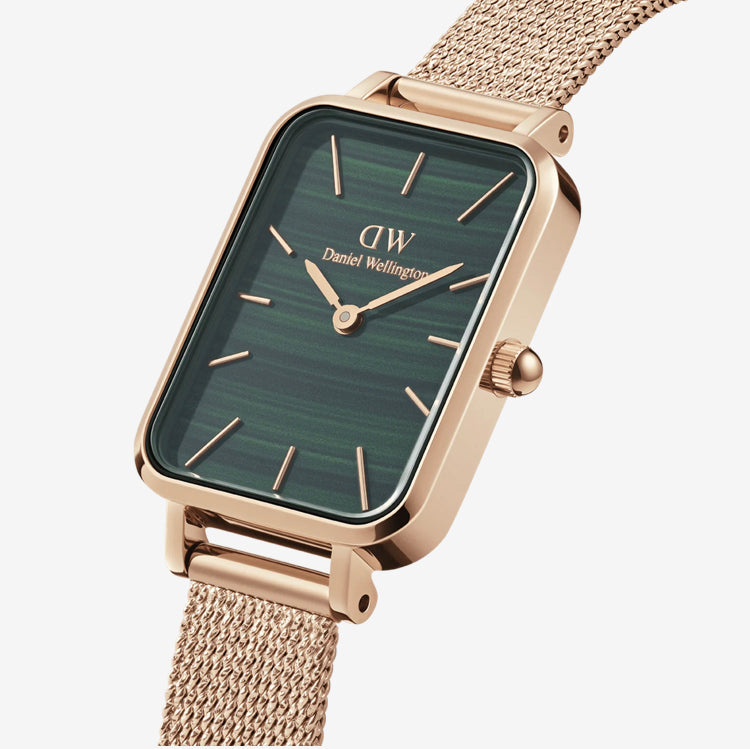 Daniel Wellington Quadro Pressed Melrose Watch - Rose Gold Mesh