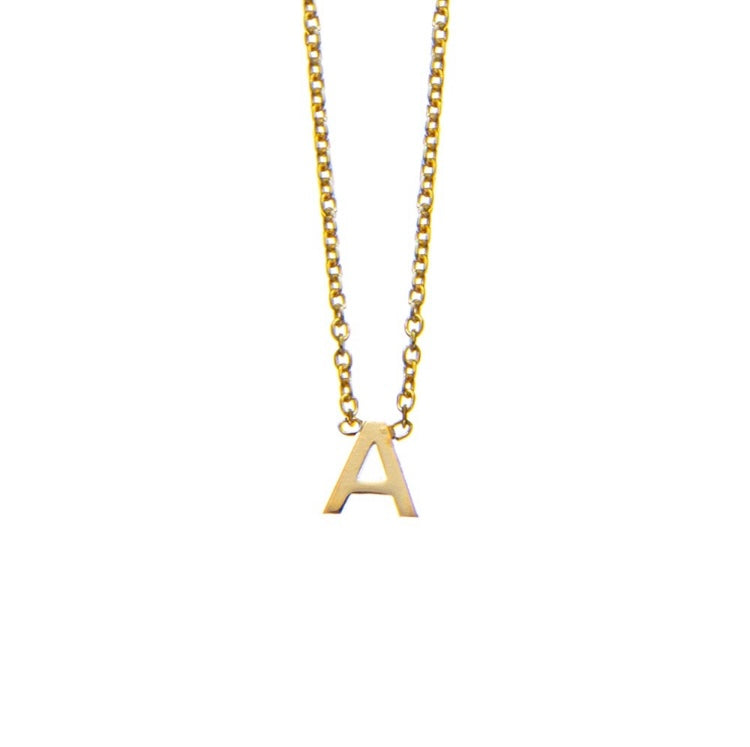 Gold necklace with initial pendant