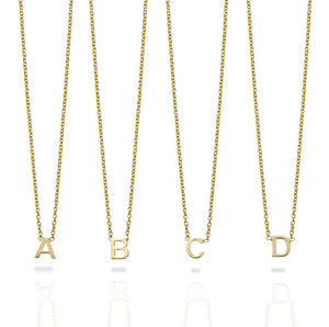 Gold necklace with initial pendant