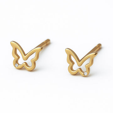 9ct Yellow Gold Butterfly Studs