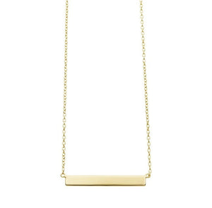 Gold narrow plate necklace