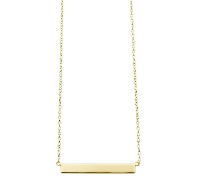 Gold narrow plate necklace