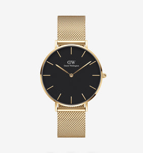 Daniel Wellington Classic Mesh Onyx Watch - Gold