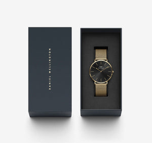 Daniel Wellington Classic Mesh Onyx Watch - Gold