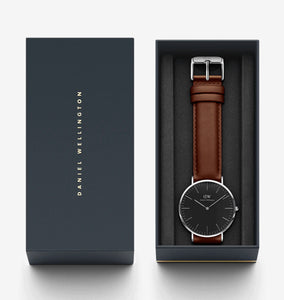 Daniel Wellington Classic St Mawes Watch Silver - Black Dial