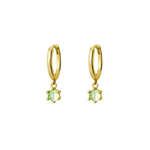 Gold Peridot Huggie Hoops