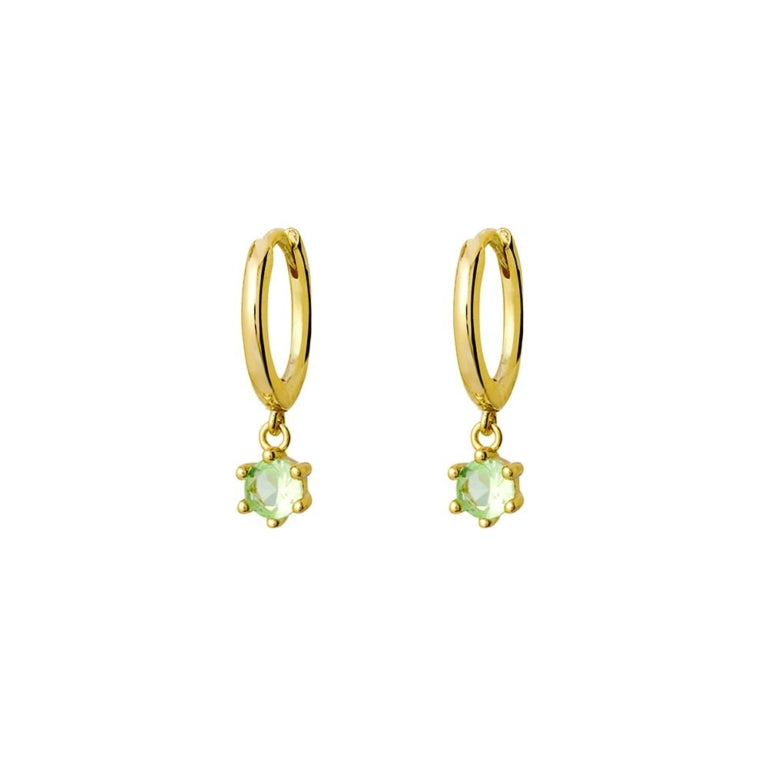 Gold Peridot Huggie Hoops
