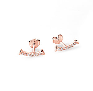 Rose Gold Cz Bar Studs