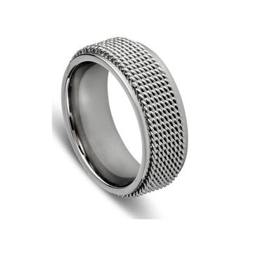 Silver Mesh Men's Ring