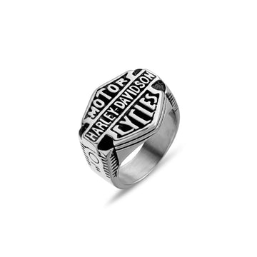 Silver Harley Davidson Men's Ring