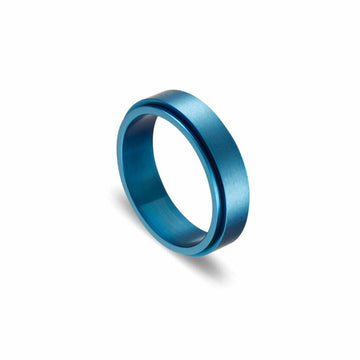 Blaze Blue Men's Band Spinner Ring
