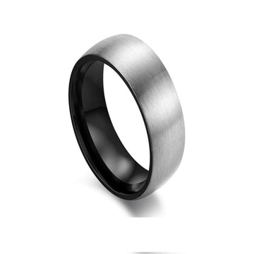 Silver Men's Ring with black interior