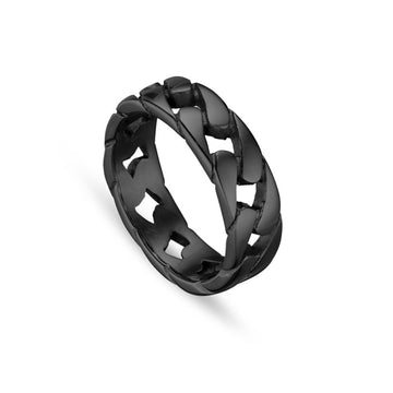 Men's Black Chain Ring