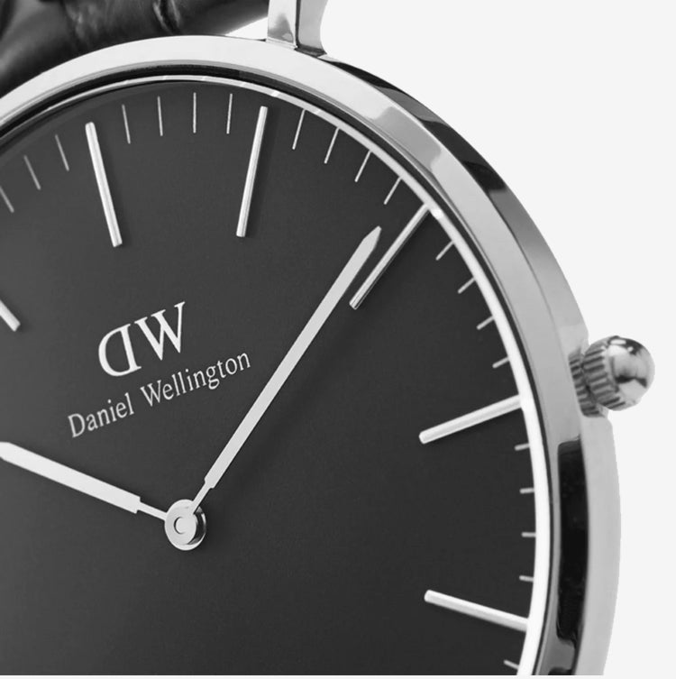 Daniel Wellington Classic St Mawes Watch Silver - Black Dial