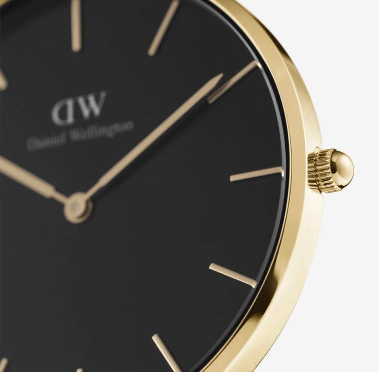 Daniel Wellington Classic Mesh Onyx Watch - Gold