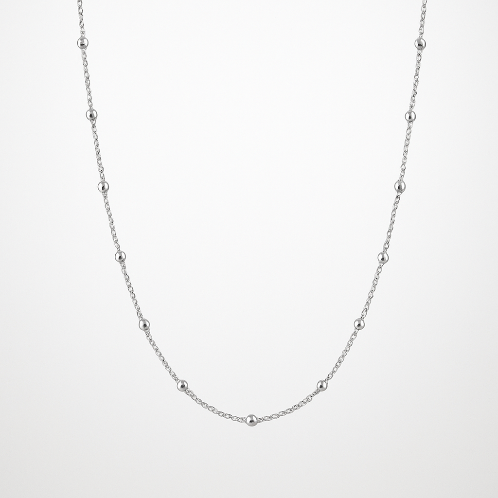 Silver Ball and Chain Necklace