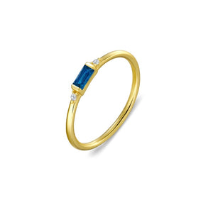 Gold fine ring with petite set CZ stone