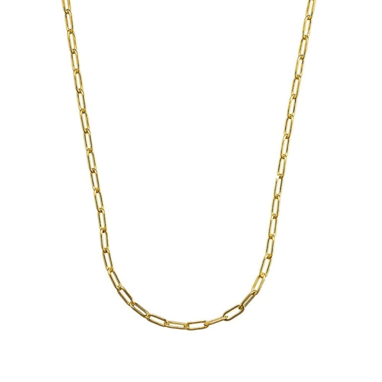 Gold Paperclip Link Chain Necklace