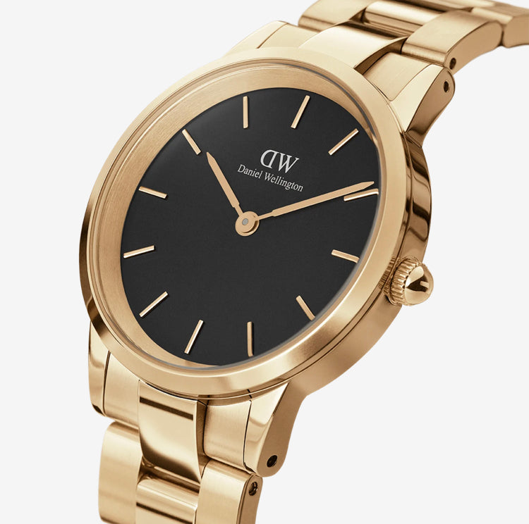 Daniel Wellington Iconic Link Watch Gold with Black Dial