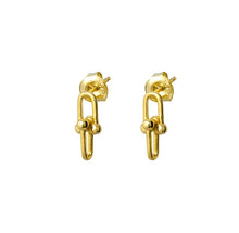 Load image into Gallery viewer, Gold Double Link Mini Studs
