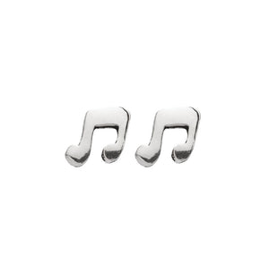 Sterling silver music note stud earring