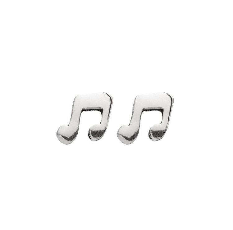 Sterling silver music note stud earring