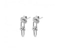Silver Double Link Mini Studs