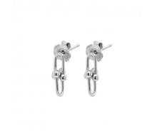 Load image into Gallery viewer, Silver Double Link Mini Studs
