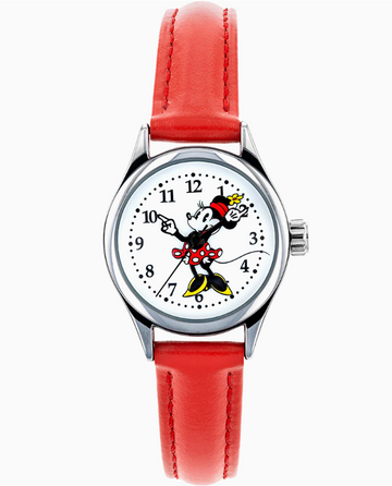 Disney Petite Minnie Mouse Red Leather Watch 12mm
