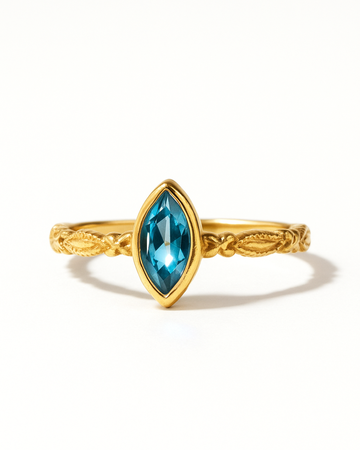Blue Topaz Gold Plated Ring