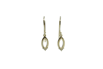 9ct Yellow Gold & Diamond Drop Earrings